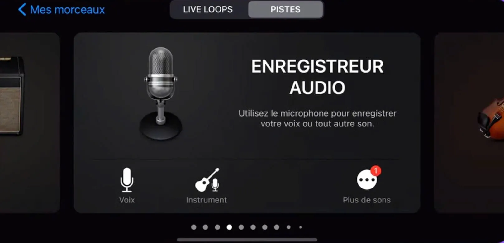 Créer un nouveau projet dans GarageBand