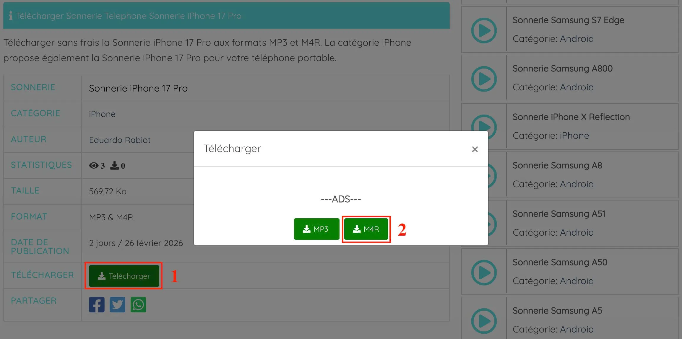 Télécharger le fichier audio sur l’ordinateur