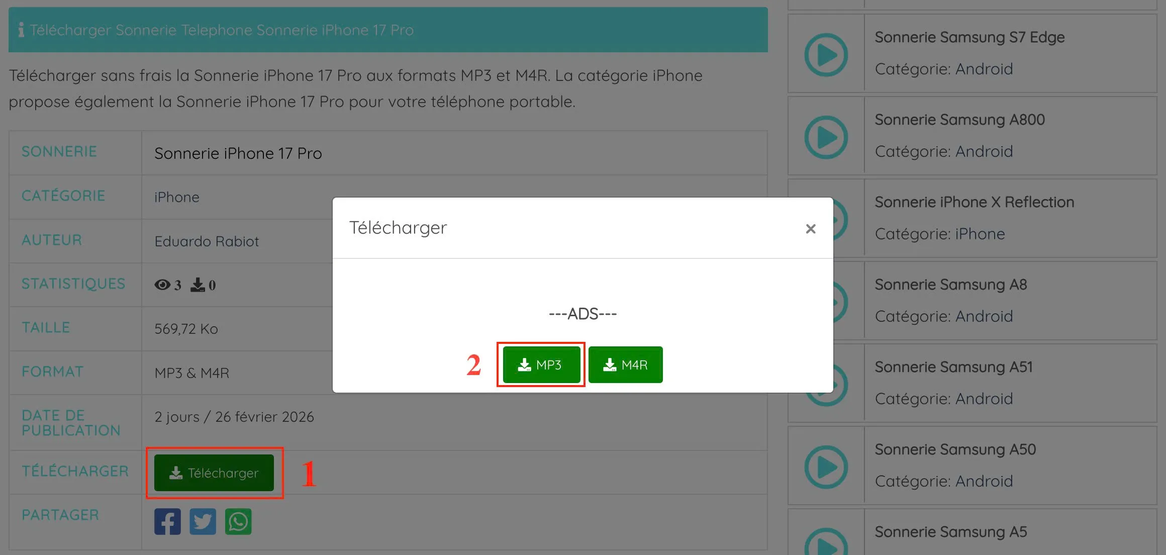 Télécharger le fichier de sonnerie sur votre iPhone