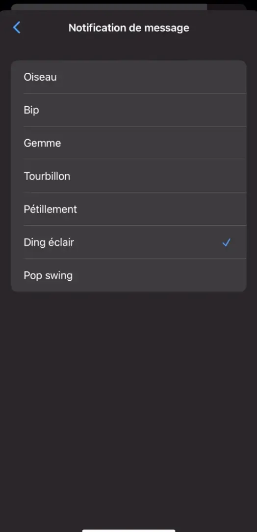Modifier le son de notification
