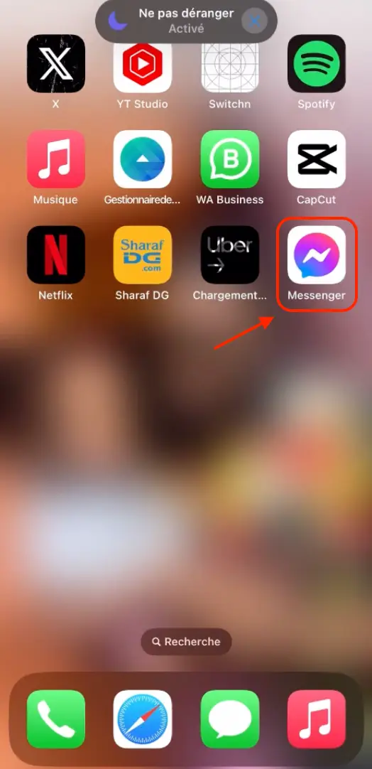 Ouvrir application Messenger sur iPhone