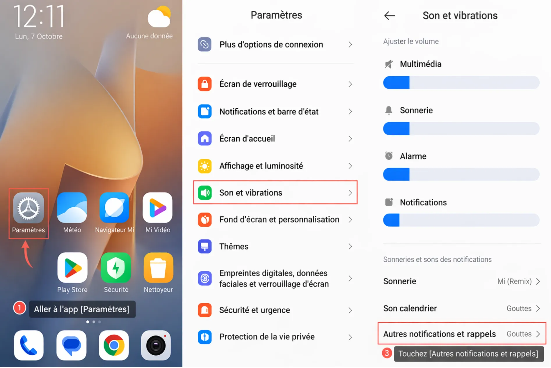Étape 2 : Accéder aux paramètres audio