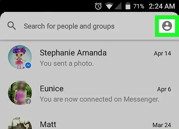 Étape 2 : Appuyer sur votre photo de profil