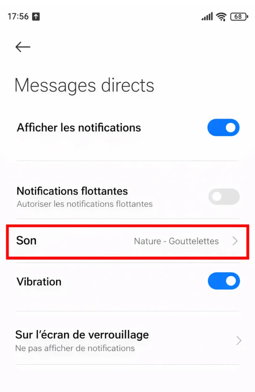 Étape 3 : Choisir le son depuis la mémoire de l’appareil.