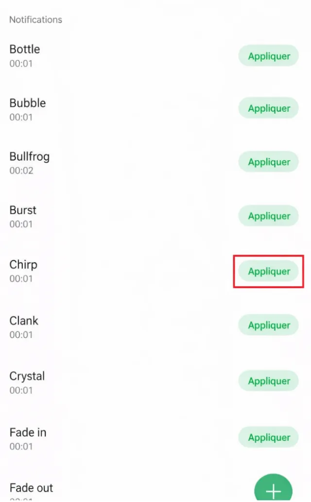 Étape 3 : Choisir un nouveau son de notification.