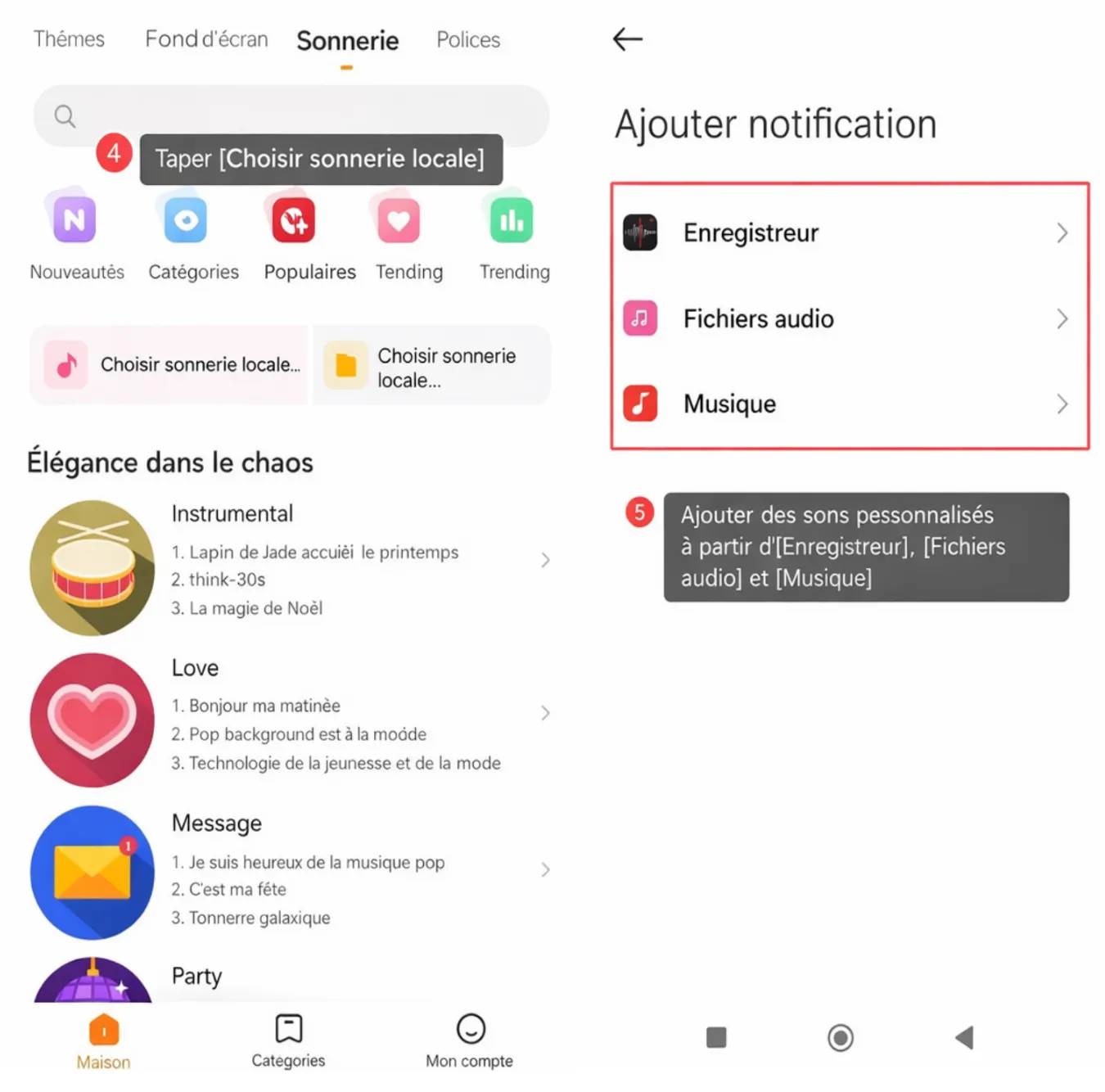 Étape 3 : Définir le fichier MP3 comme sonnerie principale
