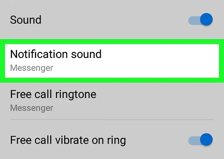 Étape 6 : Appuyer sur « Son de notification »