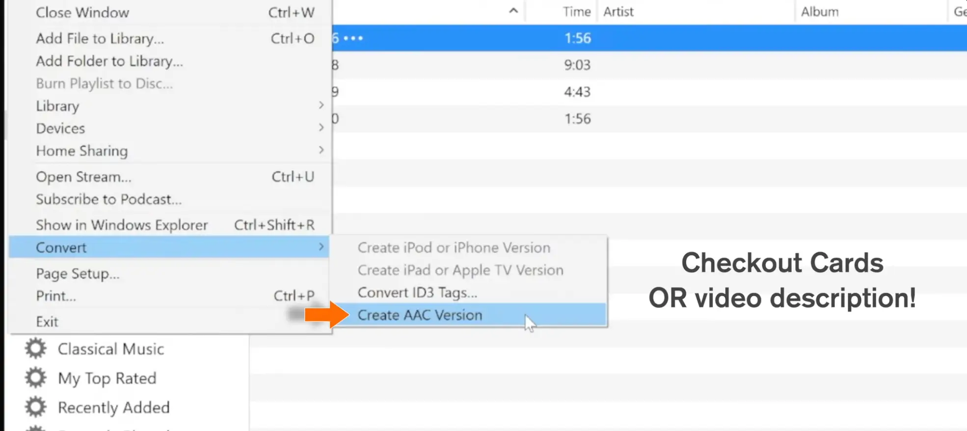 Fichier AAC créé avec succès